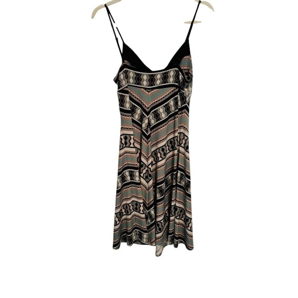 BCBG MaxAzaria Twist Front Aztec Print Spaghetti Strap Dress Women's Size Small - Picture 5 of 9
